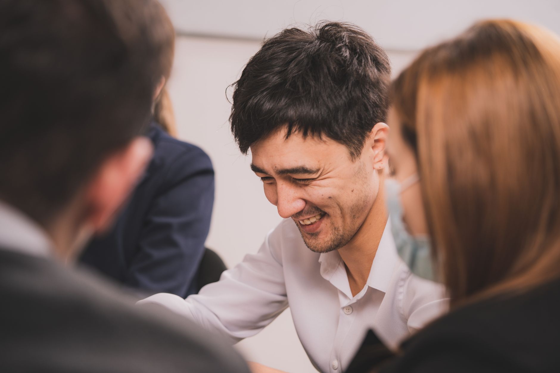 People talking during a session